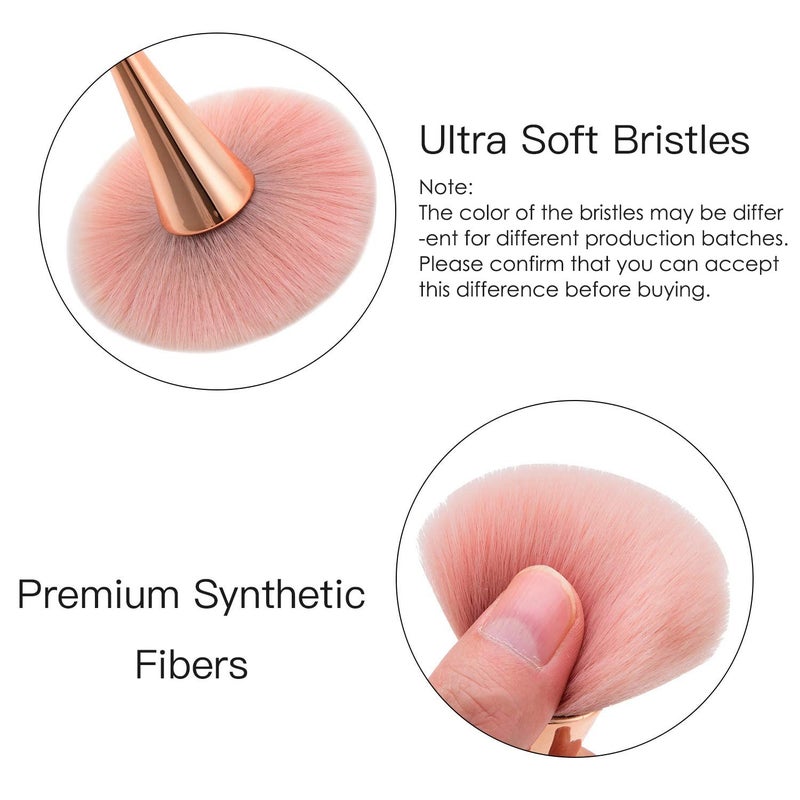 Jutoe Super Large Mineral Powder Brush, Bronzer Kabuki Makeup Brush, Soft Fluffy Foundation Brush, Professional Powder Brush and Blush Brush for Daily Makeup (Grade color) - Image 3